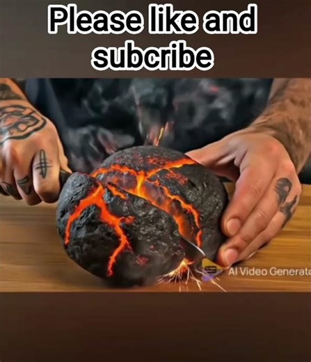 cutting the cake made of lawa