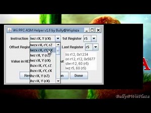 Wii PPC ASM Helper Tool v1.0 by Bully@WiiPlaza