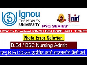 HOW TO DOWNLOAD IGNOU B.Ed 2026 HALL TICKET || IGNOU BEd ENTRANCE EXAM ADMIT CARD