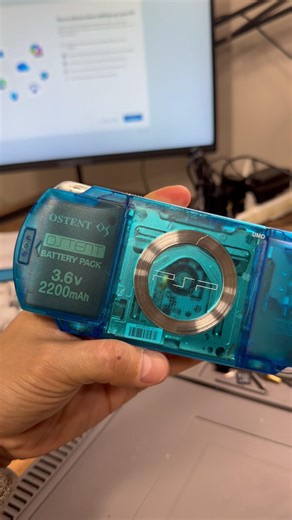 Custom PSP 1000 with a clear blue shell and USB Type C charge port #psp #psvita #sonypsp #gaming