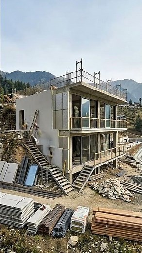 Building a Modern Home on a Steep Slope | Full Transformation #architecturedesign #beforeandafter