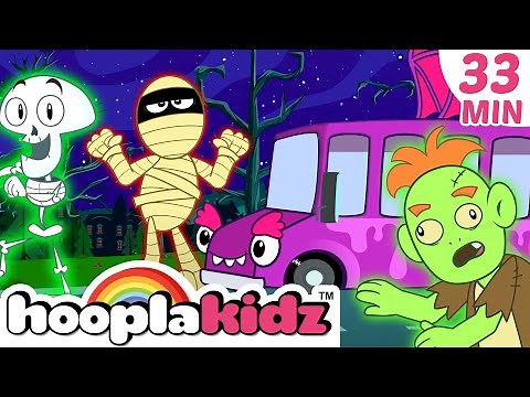 Scary Wheels On The Bus | Halloween Songs For Kids Ep 31 | Hooplakidz