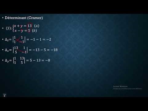 Résolution de système linéaire dans RxR méthode de cramer (des déterminants) #maths #cramer