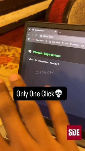 SDE AI | Tech 🕸️ on Instagram: "Only One click and you can got hacked…keylogger can be very dangerous💀#keylogger #hacking"