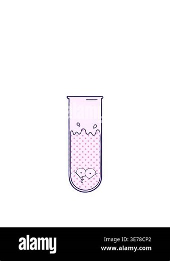 stretching up animation of cartoon surprised test tube Stock Video Footage - Alamy