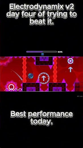Trying to beat electrodynamix v2 day four. #gaming #geometrydash #capcut #gd