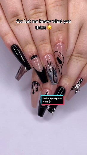 Gothic Spooky Szn Coffin Nails Design