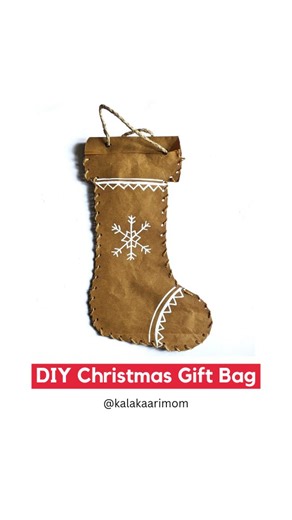 Mansi Patil | Stocking DIY Christmas Gift Bag 🎄 Here's a simple idea to make some cute gift bags for Christmas by simply upcycling some paper bags. It's... | Instagram