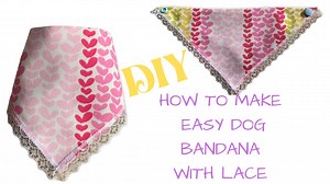 How to make easy dog bandana, FREE PATTERN included, size small!