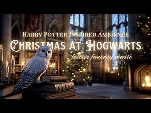 Christmas at Hogwarts Library | Harry Potter Inspired Ambience & Fantasy Music Playlist