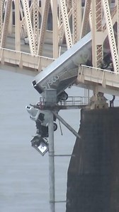 324K views · 7.5K reactions | DRAMATIC BRIDGE RESCUE: A semi went over the Clark Memorial Bridge connecting Louisville to southern Indiana today. Firefighters had to rescue the female driver from the cab as it dangled over the Ohio River. Here's clips from the rescue, start to finish. https://tinyurl.com/4yzmtkzj | WLKY News | Facebook