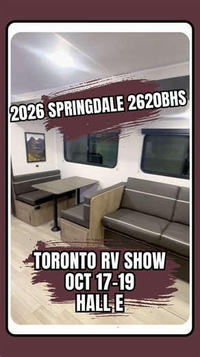 2026 Springdale 2620BHS! Join us at the Toronto Fall RV Show! �📍 The Toronto Congress Centre — Hall E�📅 October 17–19, 2025�650 Dixon Rd, Toronto, ON We’ll have this unit — and many more — with unbelievable deals and interest rates you won’t want to miss out on! 💥 #keystone #springdale #traveltrailer #camping #canada #travel | Layzee Acres RV Sales