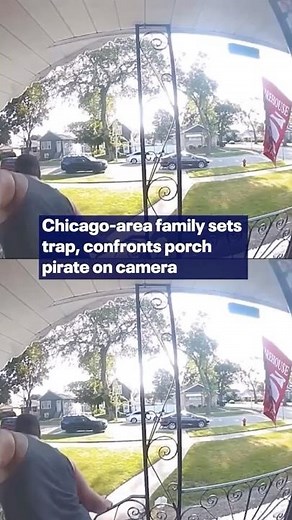 Chicago-area family sets trap, confronts porch pirate on camera