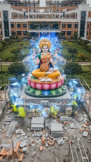 🕉️we make the statue of lord Saraswati 🛕 in school 🏫🙏 #shorts