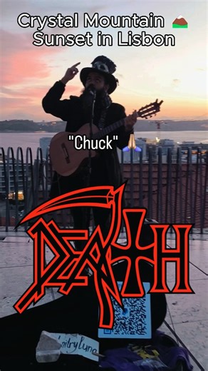Dmitry Luna on Instagram: "⚔️ Incredible fragment of me playing "Death - Crystal Mountain" with a classical guitar at the Viewpoint of Santa Catarina in Lisbon! This time during winter! 🥶 🏔 @deathofficial is just iconic, and I always dedicate this part of my set to the memory and legacy of Chuck Schuldiner. We will forever praise you! 🎥 Captured by @miguelefeio #deathmetal #chuckschuldiner #crystalmountain"