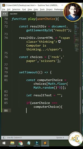 I Built an Animated Rock Paper Scissors Game in JavaScript #shorts