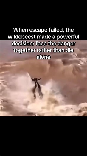 When escape failed, the wildebeest made a powerful decision: face the danger together rather than die alone | Magic Record$ Worldwide