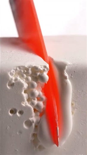 Slicing the Lightest Material on Earth ☁️🔪 #asmr #oddlysatisfying #experiment