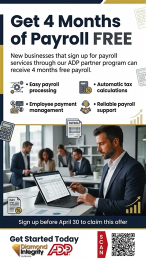 Get 4 Months FREE Payroll for Your Business | ADP Payroll Offer #shorts