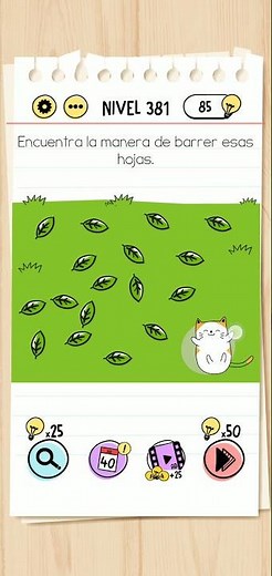 Brain Test | Nivel 381 - Encuentra la manera de barrer esas hojas ✅