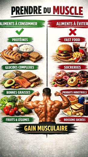 PRENDS du MUSCLE : les aliments à manger et ceux à éviter ! #musculation #ytshorts #youtubeshorts