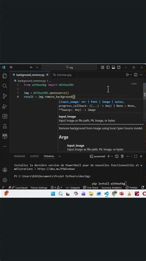 Remove Background 📸 #shorts #shortvideo #python