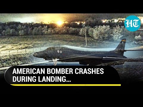 U.S.’ B-1 Bomber Crashes During Landing In South Dakota, Crew Ejects Safely | Watch
