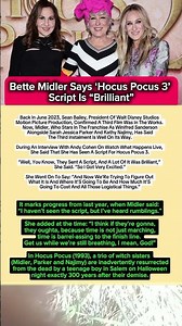 Bette Midler says ‘Hocus Pocus 3’ script is “brilliant” #hollywoodbuzz #english #news