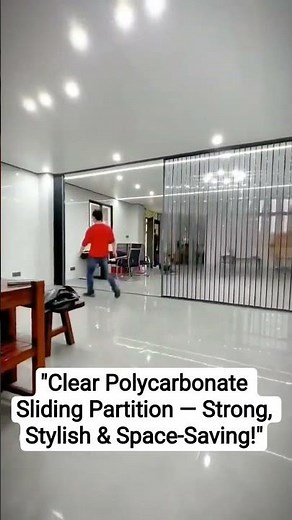 Clear Polycarbonate Sliding Partition | Modern Transparent Room Divider Design