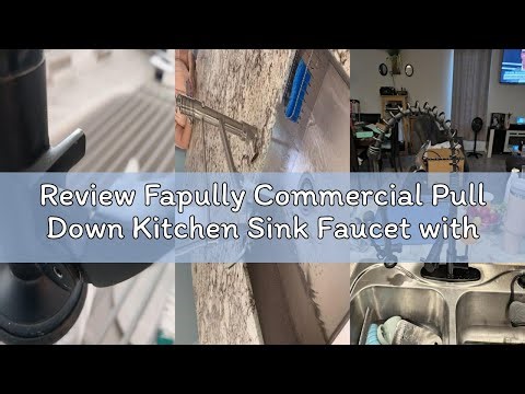Review Fapully Commercial Pull Down Kitchen Sink Faucet with Sprayer Brushed Nickel