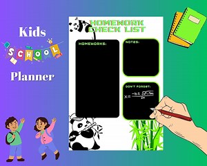 Digital Printable Homework Planner for Kids | Digitally Printable Planner for School | Homework Planner | Digital Printable Planner - Etsy UK