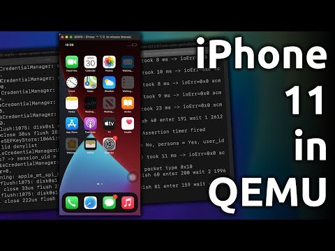 iOS 14 in QEMU (emulating the iPhone 11)!