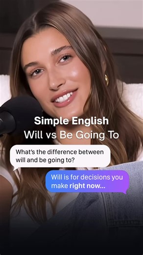 LingUp: Your AI Language Buddy | Today we’re learning the difference between “will” and “be going to.” Will is used for decisions made at the moment of speaking and for... | Instagram
