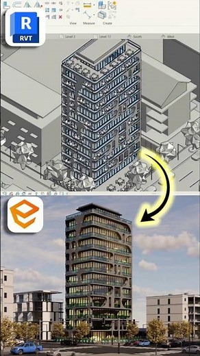 Revit + Enscape | High Rise Building Rendering #architecture #revit #enscape3d