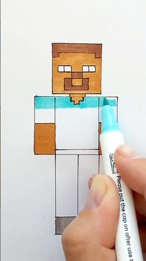 How to draw and color Steve from Minecraft #drawing #kids #coloring