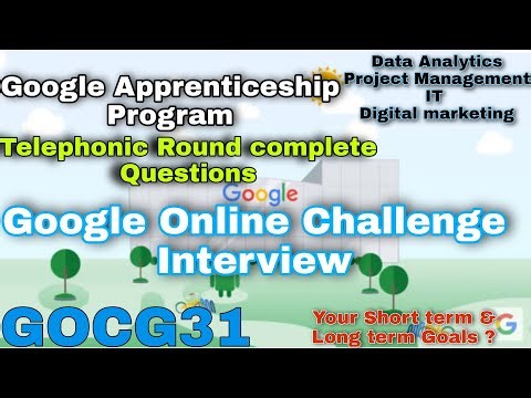Telephonic Round Google's Interview Questions (GOCG31) | Google Apprenticeship program