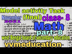 Model activity Task (final) Math class- 8 part- 8 full solved (Hindi medium) November 2021 #wbbse