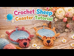 🐑 So satisfying... Scrat Crochet Coaster Tutorial‼️Super Cute Viral Crochet Sheep Coaster Tutorial