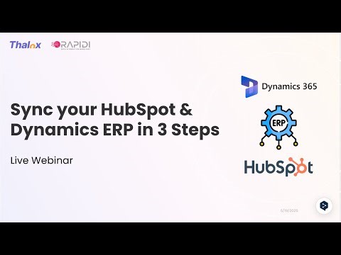 Sync your HubSpot & Dynamics ERP in 3 Steps - Rapidi & Thalox