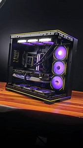 NGL, this rare purple and yellow themed PC Build looks cyber-tastic 💜💛 IG: mancave_pc #PcBuild #GamingPC #PcSetup #Tech #PcHardware #PcComponents #PcGaming | ZOTAC