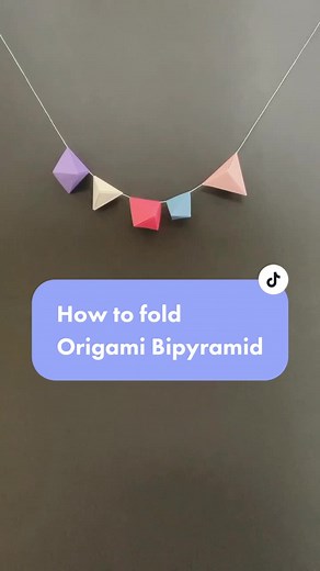 Origami Triangular Bipyramid Tutorial with Leftover Paper Strips