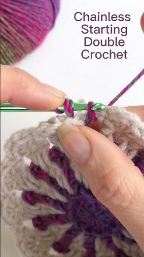 LEFT HANDED Crochet Stitch Tutorial: Chainless Starting Double Crochet #crochet #shortscrochet
