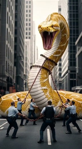 Giant Python Becomes a Hero: The Emotional City Rescue Story#shortstory #shorts