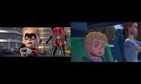 Mix of 2 videos from youtube : The Incredibles & Toy Story (Backwards)