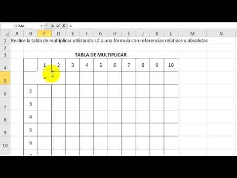 Excel 2010 Básico Ejercicio 12 - Tabla de multiplicar