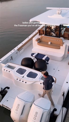 Yachting Advisors on Instagram: "FREEMAN 56 — The Apex Predator of Offshore Powerboats ⚡️ At 56 feet long with a commanding 16’6” beam, the Freeman 56 is not just a center console — it is a purpose-built offshore weapon engineered to dominate distance, speed, and stability. Designed and built by Freeman Boatworks, this catamaran platform blends race-level performance with massive deck volume, redefining what a modern offshore fishing and adventure vessel can be. Powered for up to 2,400 horsepowe