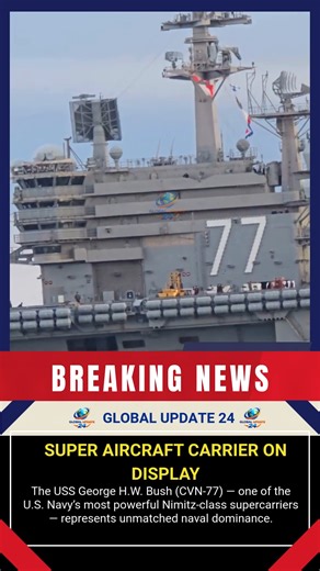 Global Update 24 on Instagram: "🇺🇸⚓ SUPER AIRCRAFT CARRIER ON DISPLAY 🤘 The USS George H.W. Bush (CVN-77) — one of the U.S. Navy’s most powerful Nimitz-class supercarriers — represents unmatched naval dominance. With nuclear propulsion, advanced radar systems, and the ability to project air power anywhere in the world, this floating fortress is a cornerstone of American maritime strength. 🛫 Air Wing: F/A-18 Super Hornets, EA-18G Growlers, E-2D Hawkeyes ⚓ Power: Nuclear-powered, unlimited ran