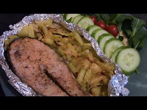 How to cook chum salmon with potatoes in the oven.// Chum salmon recipe./ Chum salmon in the oven