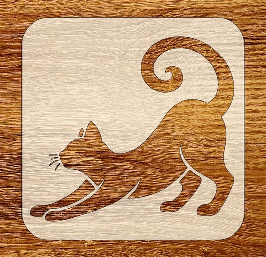Stretching Cat Stencil, Digital Download, SVG, DXF, Stl, Png, Pdf Files - Etsy