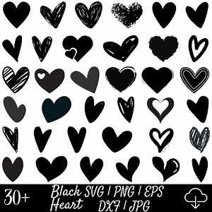 Heart Doodle SVG Bundle, Hand Drawn Clipart (digital Download) - Etsy